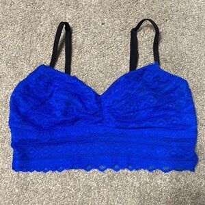 Victoria’s Secret PINK Royal Blue Unlined Lace Bralette Size XS